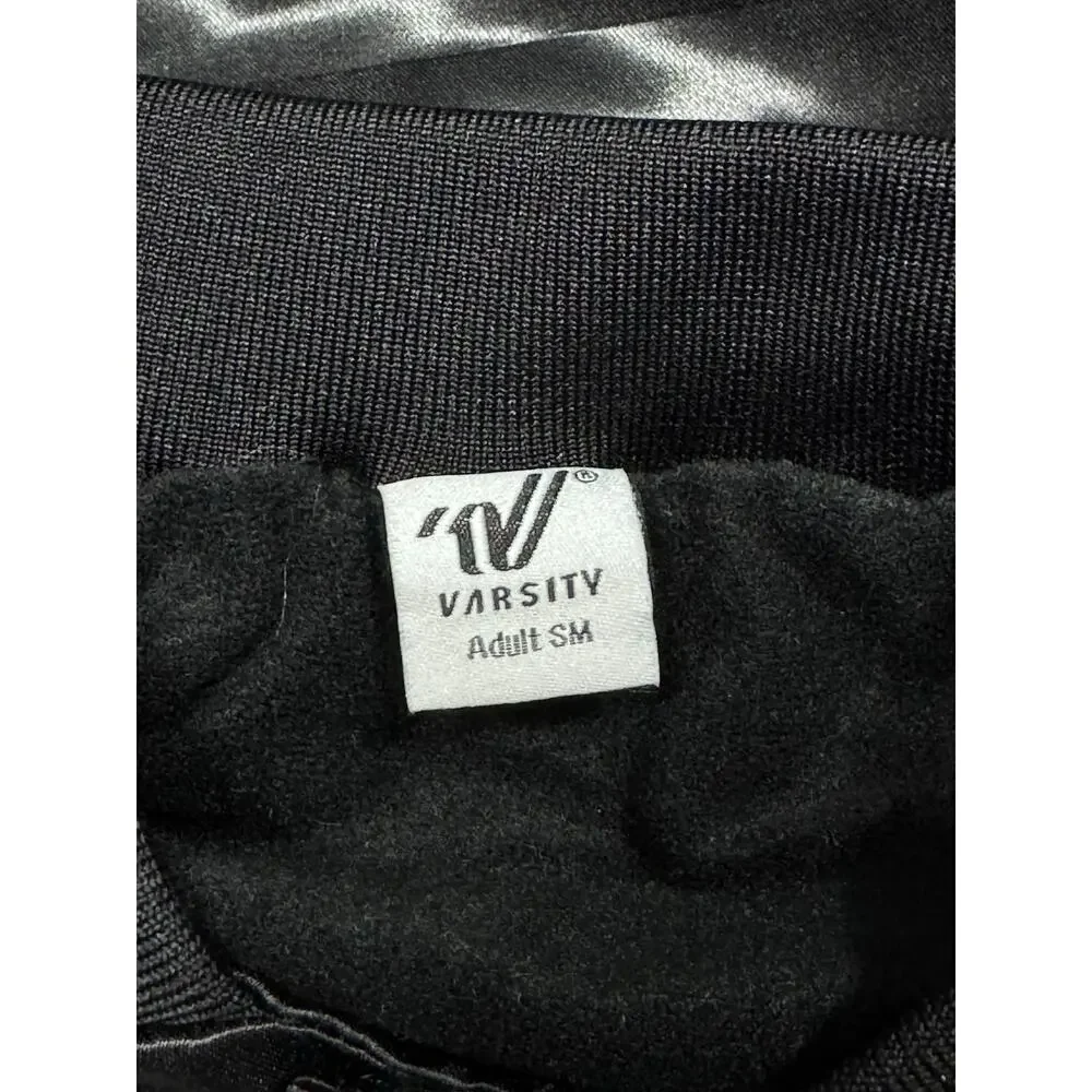 International UCA All Star Championship Black Satin Varsity Jacket Size Small